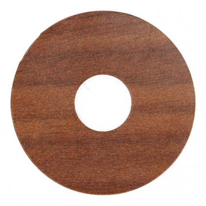 Zelfkl. rozet (17 mm) landhuis merbau (10 st.)