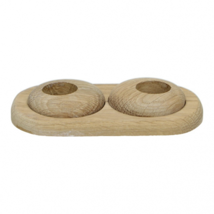 Duo-rozet varia. Ø 22 mm eiken wit geolied