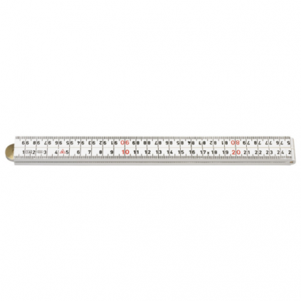 Duimstok glasfiber wit 1 meter