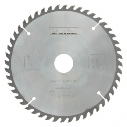 Cirkelzaagblad 190x2,6x30 48T (rond asgat) [hout]