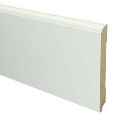 MDF Eigentijdse plint 150x15 wit voorgelakt RAL 9010