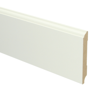 MDF Eigentijdse plint 90x12 wit voorgelakt RAL 9010