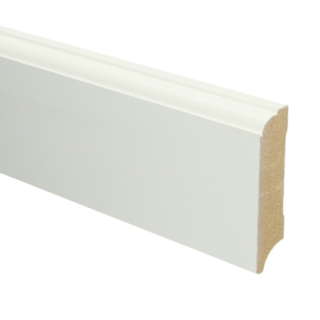 MDF Eigentijdse plint 70x18 wit voorgelakt RAL 9010