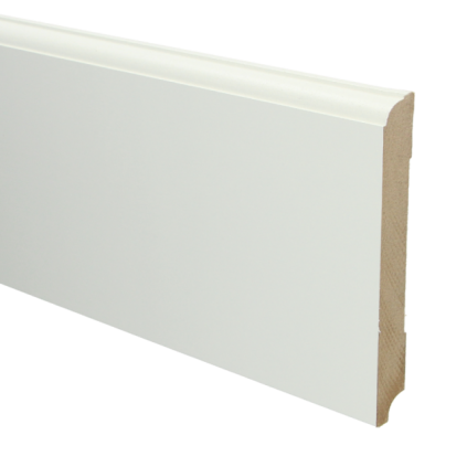 MDF Eigentijdse plint 150x18 wit voorgelakt RAL 9010