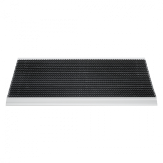 Luxe buitenmat zwart met zilver strip 50 x 80 cm