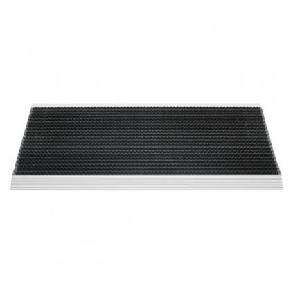 Luxe buitenmat zwart met zilver strip 50 x 80 cm