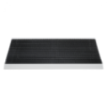 Luxe buitenmat zwart met zilver strip 50 x 80 cm