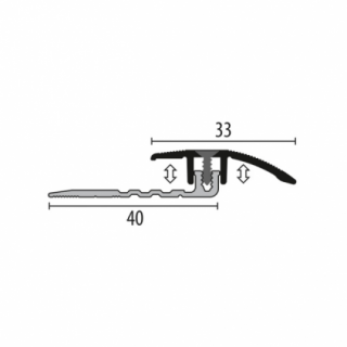 Overgangsprof. Kuberit PVC klik 4-9,5 mm zand