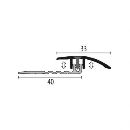 Overgangsprof. Kuberit PVC klik 4-9,5 mm zand 1 m¹