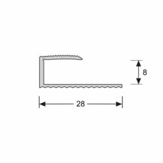 U-profiel 8,1 mm RVS 90 cm