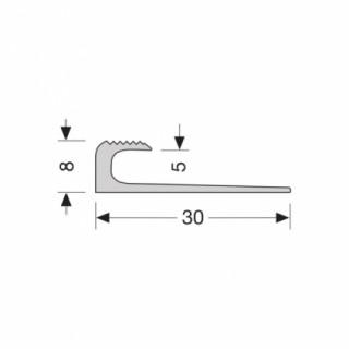 Inschuif eindprofiel 806 8mm tbv 5mm PVC zilver