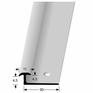 Overgangsprofiel 345 t.b.v. 4,5 mm PVC RVS geb.