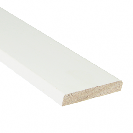 Meranti koplat recht 68x10 mm wit gegrond