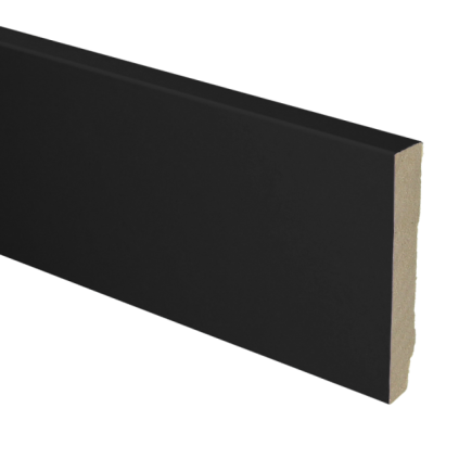MDF plint recht 90x15 zwart gefolied-