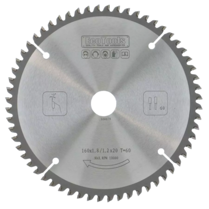 Cirkelzaagblad 160x1,8x20 60T (dun) [alu/trespa]