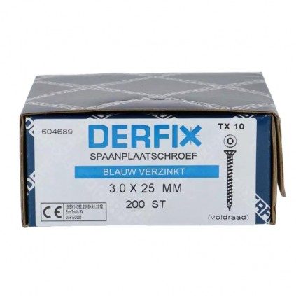 Spaanplaatschroef 3,0 x 25 mm Torx - 200 st.
