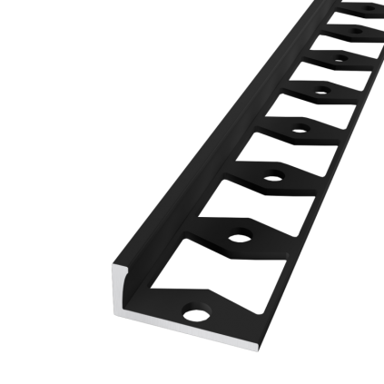 In-egaliseer eindprofiel tot 6mm PVC zwart