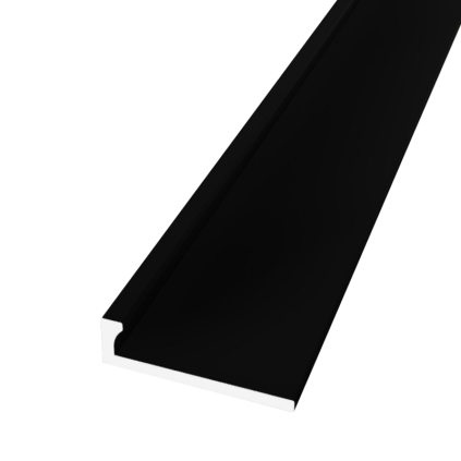 Eindprofiel 301 ongeboord 3 mm zwart gepoedercoat