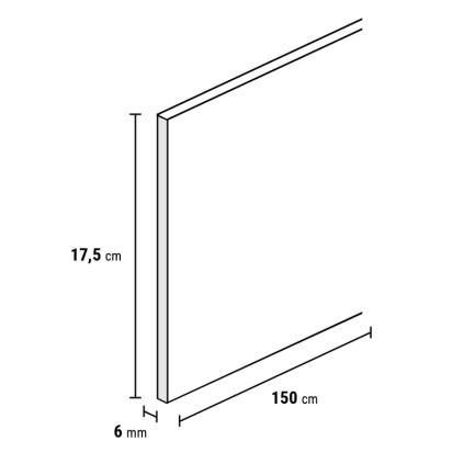 Stootbord PVC honing 150x17,5cm