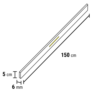 Afwerkstrook PVC boterkoek t.b.v verlichting 150x5cm