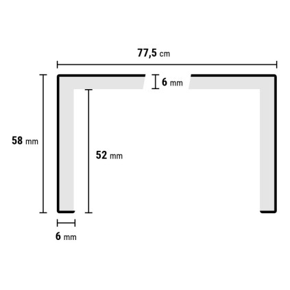 Mexform LVT donker beton dubbeltrede 160cm