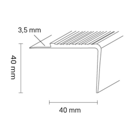 Trapkant kunststof TKNG 2,5 40 aluminium 1160