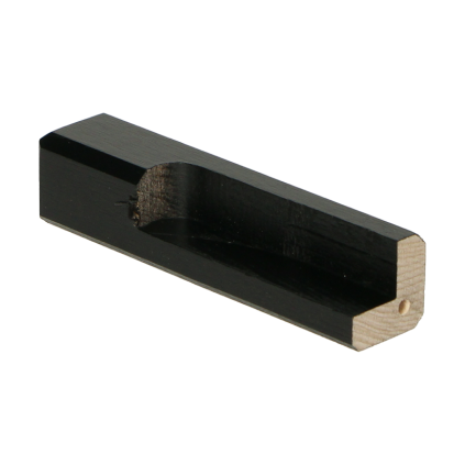 Buitenhoek tbv renovatie plint 90x18 zwart RAL 9005