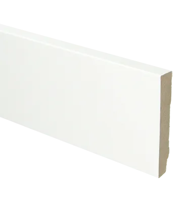 MDF plint recht 90x15 wit gefolied 2,4 mtr