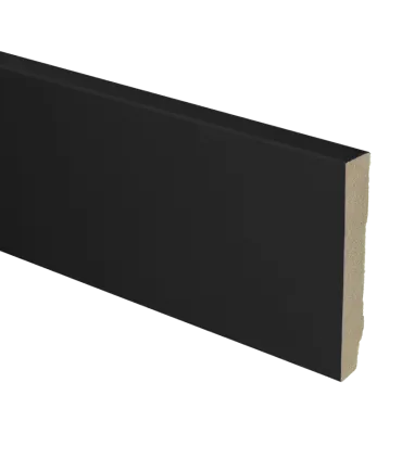 MDF plint recht 90x15 zwart gefolied