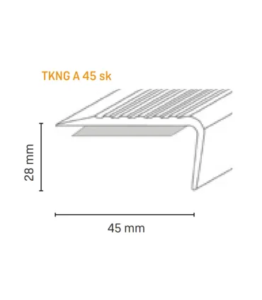 Trapkant kunststof TKNG A45 ZK champagne 1245