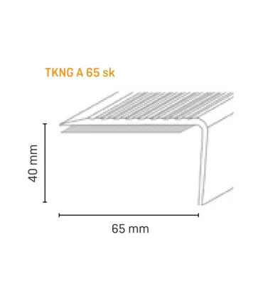 Trapkant kunststof TKNG A65 ZK aluminium 1160