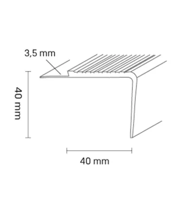 Trapkant kunststof TKNG 3,5 40 aluminium 1160