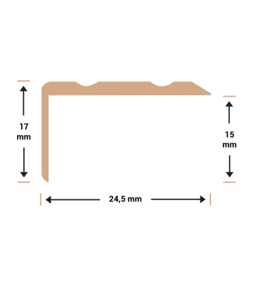 Hoeklijnprofiel zelfkl. 17 mm matzwart 3M