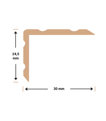 Duo-hoeklijnprofiel zelfkl. 24,5 x 30 mm matzwart 1M