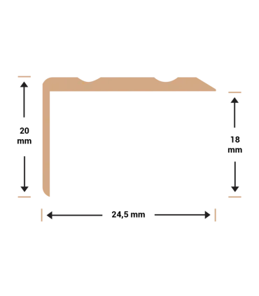 Hoeklijnprofiel zelfkl. 20 mm matzwart 1M